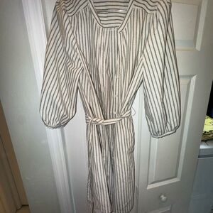Greylin Gray and White Striped Dress